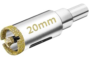 Meccion Diamond Hole Saw with Pilot Center Drill Bit 20mm Diamond Core Hole Cutter for Tile, Porcelain, Glass, Marble, Ceramic