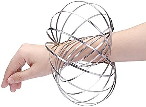 Flow Rings BOLION Stainless Steel Rings Multi Sensory Interactive 3D Shaped Flow Ring Kinetic Sculpture Interactive Spring Toy
