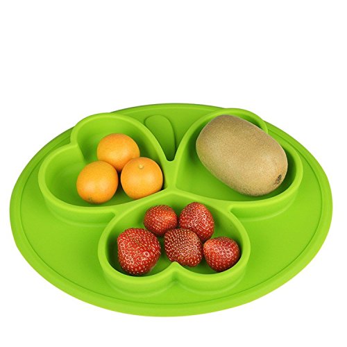 RayMoon Baby Rund Kreative Klee Designer Anti-Rutsch Silikon Platzdeckchen Tischset Essgeschirr - 5