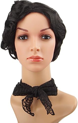 Spretty Women's Superb Black Short Wavy Wig with Side Bangs for Cosplay and Daily Use