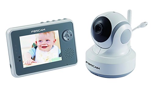 Foscam FBM3501 Digital Video Baby Monitor - 2.4 Ghz with Pan/Tilt, Nightvision and Two-Way Audio/Video Camera with 3.5-Inch LCD (White/Gray)