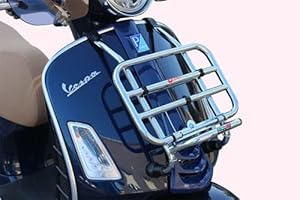 AER MOTO SPARE PARTS Porte-bagages avant FACO compatible avec Vespa GTS HPE chromé à partir de 2019/21