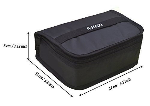 MIER Lunchbox Isoliertasche Kühltasche Provianttasche Reisekit ,(Schwarz 1 Stück) - 3