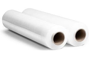 RAGO® Emballage déménagement 300m 2 pièces I Film à palette 9,5 × 9,5 × 40 cm Film déménagement Film emballage transparent I plastic wrap Film plastique déménagement Rouleau emballage colis