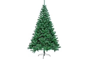 azorex Árbol de Navidad Artificial 120-240 cm Árbol Material Fibra Natural Verde con Soporte de Pie Metálico Material PVC Fácil Montaje Decoración Exterior/Interior (Verde Natural, 180cm)
