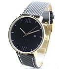 Vanacci Herren Armbanduhr Carbon Style Schwar Edehlstal Gelb Farbe