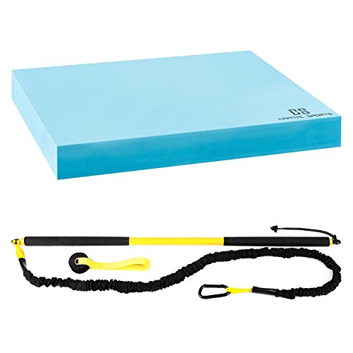 CAPITAL SPORTS Riprider Schlingentrainer + Balancematte Set (Core-Trainer 9 kg Zugkraft, Karabiner, Türhaken, Matte aus Schaumstoff, rutschfest)