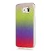 Produktbild KSHOP Handyhülle Glitzer Bling Bling TPU für Samsung Galaxy S6 Case Farbe nach und nach die Farbe ändern Bumper Weiches Silikon Schutzhülle Silikonhülle Dünn Anti Finger - Regenbogen Gelb + lila + rot