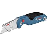 Bosch Professional Coltello a Serramanico Universale con Scomparto Portalame Nell'impugnatura in Metallo (Incl. 2 Lame Di Ris