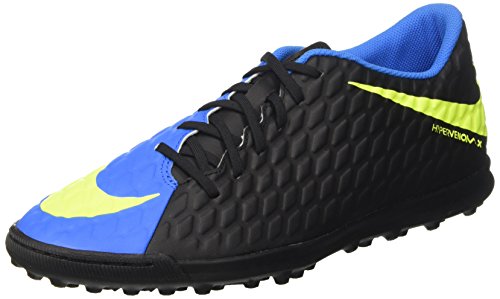 NIKE Hypervenomx Phade III TF, Scarpe per Allenamento Calcio Uomo, (Black/Volt/Photo Blue), 42.5 EU