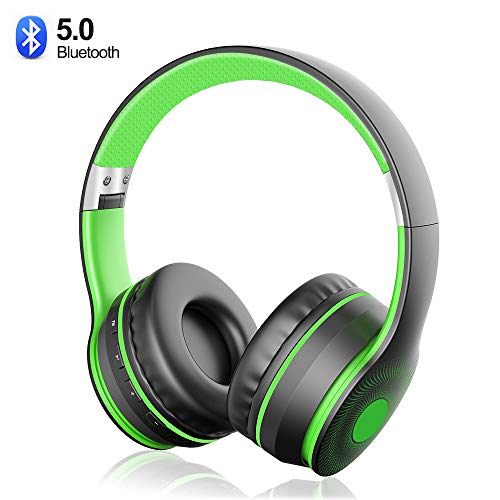 Sunvito Auriculares Bluetooth 5.0 de Diadema Plegable,4 en 1 Estéreo Bass Inalámbrico Auriculares con Reproductor MP3,FM Radio,Auriculares con Cable,Mic Arriba-Oreja