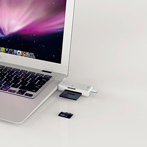 HXINH 3-in-1 Kartenleser OTG Adapter mit Type-C, USB 2.0, Micro USB DFP, UFP Unterstützen TF SD Karte, Weiß - 5