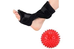 DOACT Fascitis Plantar Férula, Nocturna para Drop Ortopédica del Pie Brace y un Duro Bola Masajeadora con Estiramiento de Correas Dormir y Descansar Pie Adecuado Mujeres y Hombres Derecho e Izquierdo