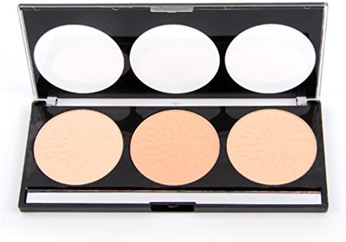 JasCherry Compact Powder Pressed Powder Makeup Contour Palette Set Essential Fondation Fix Face Contour Powder Cosmetic Kit 3 Colours Color