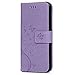 Price comparison product image Tophung Huawei P20 Lite Case, PU Leather Flip Wallet Case Embossed Floral Butterfly with Magnetic Stand Card Holder ID Slot Folio Protective Cover for Huawei P20 Lite Light Purple