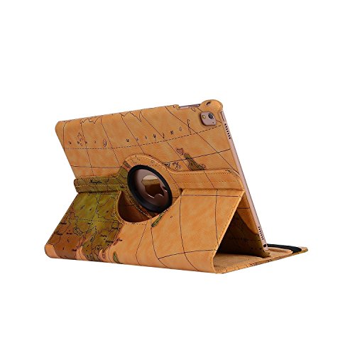 Apple iPad Pro 9,7 Smart Cove , elecfan ® 9.7 Zoll 360 Grad Drehbaren PU Leder hülle leder Smart schutzhülle für iPad Pro 9.7 Map Muster Multi Funktion mit eingebauter Magnet für Schlaf Spur Feature Standplatz (iPad Pro 9.7, Map-grün) - 3