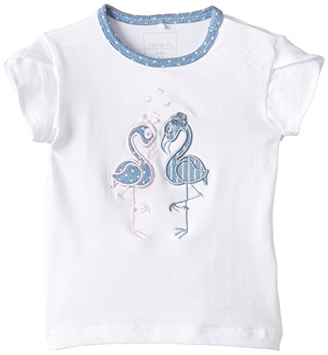 NAME IT Baby Girls Isolde Nb So Ss Top 215 T-Shirt, White (Bright White), 3-6 Months (Manufacturer Size: 68)