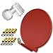 Produktbild Antenne PremiumX DELUXE100 Aluminium 100cm Digital SAT Schüssel Spiegel in Ziegelrot für HDTV HD+ 3D 4K Ultra + LNB Quad 0,1 dB Opticum LQP-04H FullHD HDTV 3D tauglich Quattro Switch NEU + 8x F-Stecker in Farbe Gold GRATIS!