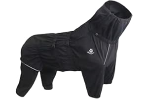 GENERIC Dogs Waterproof Jacket, Lightweight Waterproof Jacket Reflective Safety Dog Raincoat Windproof Snow-proof Dog Vest for Small Medium Large Dogs (Black, 2XL)
