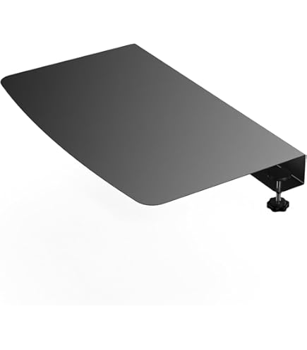 NIHUIFDPY 90° Foldable Desk Extender Tray, Adjustable Computer Keyboard Tray, 25x17.5cm Table Mount Arm Wrist Rest Shelf, Clamp On Desk Elbow Arm - View #6