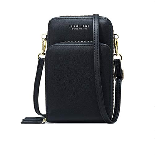 Preisvergleich Produktbild AIFILLE, Damen Umhängetasche schwarz Schwarz Wallets for Women