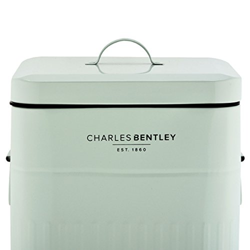Bentley Home – Eckiger Retro-Mülleimer/Treteimer – Stahl – Blassgrün – 30 L - 2