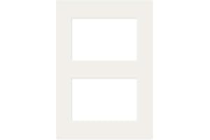 PHOTOLINI Passepartout A4 21x30 aussen Creme-Weiß für 2X Passepartout 10x15 innen, alterungsbeständig & säurefrei 1,5 mm Schrägschnitt - Passepartoutrahmen mit Mehrfachausschnitt