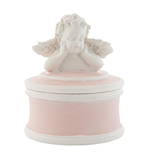 Clayre & Eef 63117 Deko Dekoration Dose Schmuckdose Schmuck Schatulle Engel ca. Ø 7 x 8 cm