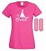 Produktbild JGA-Set #12: T-Shirt "Ich bin die Braut" + 10 Buttons "Nicht die Braut" in 56 mm mit Datum und Brautname für Junggesellinnenabschied u. Polterabend