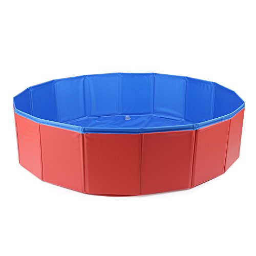 Preisvergleich Produktbild Hundebecken, faltbares Haustierbad, Haustierwanne, Hundeschwimmbad, Haustierpool, blaues PVC grün Material