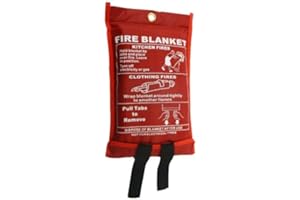 REAL ACCESSORIES Fire Blanket Large - Quick Unfolding & Easy to Use with Loops 1m x 1m IDEAL FOR KITCHEN OFFICE HOME GARAGE CARAVAN Easy to Use