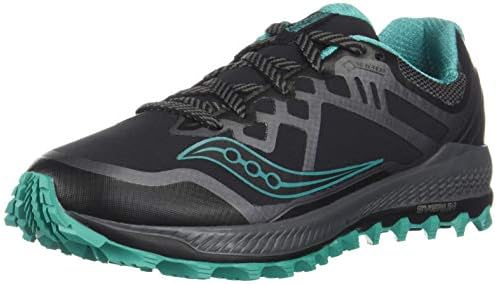 Saucony Peregrine 8 GTX Shoes Women Black/Grey/Blue 2019 Running Shoes