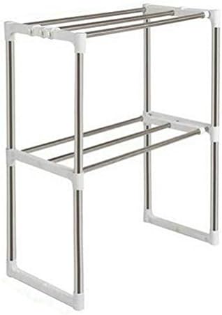 Adjustable Stainless Steel Microwave Oven Shelf Kitchen Storage Rack