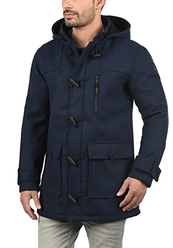 Redefined Rebel Mozart Herren Winter Mantel Dufflecoat Wollmantel Lange Winterjacke mit Stehkragen, Größe:XXL, Farbe:Navy