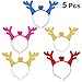 Produktbild YeahiBaby 5 stücke Weihnachten Rentier Haarreifen Geweih Stirnband mit LED Licht Xmas Party Headwear Haarband (Zufällige Farbe)