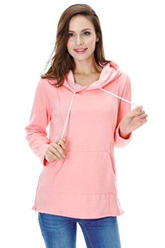 Bearsland Women's Winter Sporty Hoodie Breastfeeding Nursing Top Pink UK Size 14-16