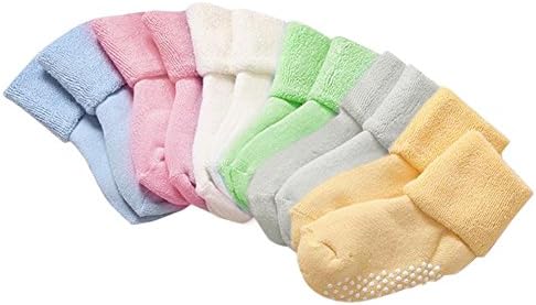 Yasson 6 Pack Baby Boys Girls Anti Slip Socks Toddler Thick Cotton Socks 1-3 Years Warm Spring Stockings