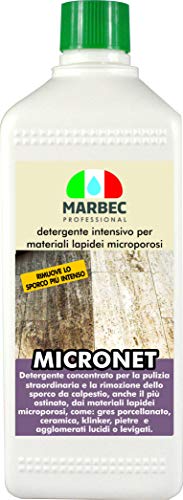 Marbec - MICRONET 1LT | Detergente intensivo per la rimozione dello Sporco ostinato su gres porcellanato e Materiali lapidei microporosi
