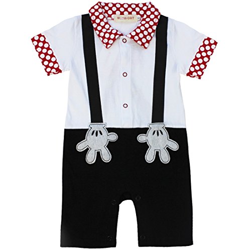 iiniim Baby Boys Infant One Piece Gentleman Formal Jumpsuit Romper Suit Outfit Clothes 6-9 Months