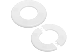 PATIKIL Flangia Divisa a Parete, 64mm Copriforo con Piastra Autoadesiva Rotonda in ABS Copri Tubi Termosifoni Copertura per Decorazione Rubinetto Tubo Acqua Bagno Cucina, 2 Pezzi, Bianco