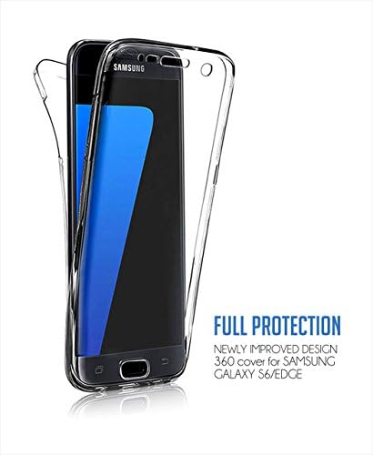 JAYAC Double Case for Samsung Galaxy S6 EDGE Transparent TPU Case Covers Entire phone Thin flexible 360° Full smartphone case front and back cover in Transparent