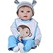 Produktbild Candyana Reborn Doll 55cm Simulation Baby Cute Big Eyes Smile Birthday Boy Dolls,Blue,55cm