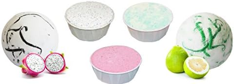 Paradise bathtime Heaven .Dragon fruit Bath Bomb, Pomelo Bath Bomb, Cup Cake Sensual Healing, Cup Cake Berry &amp; Black &amp; Cup Cake Foam Alone