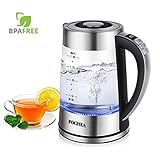 Temperaturregelung & Warmhalten Funktion: Digitalregler mit variablen Temperaturoptionen für verschiedene Arten von Tee und Kaffee über die Taste. Ihr Wasser kann bei der gewünschten Temperatur bereit sein, wann immer Sie es benötigen. Die Temperatur kann von 40 ° C bis 100 ° C eingestellt werden. Mit Warmhaltefunktion. Sobald Sie die Warmhaltefunktion für den Wasserkocher aktiviert haben, hält der Wasserkocher das Wasser auf der ausgewählten Temperatur