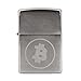 Produktbild CRYPTO WARS Bitcoin Münze Sturmfeuerzeug, Original Zippo, Chrom Gebürstet, Silber Farbig, Geschenk, Cryptocurrency