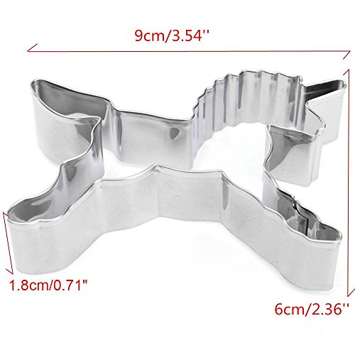 GOOTRADES 3 Stk Edelstahl Keks Cookies Ringe Cutter Mold Cake Dekorieren Biskuit Gebäck Backform, Einhorn/Giraffe/Schneemann/Eule (Einhorn) - 2