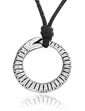 Llords Schmuck Ouroboros Halskette mit unendlicher Schlange Anhänger, feinster Zinn Metall Modeschmuck