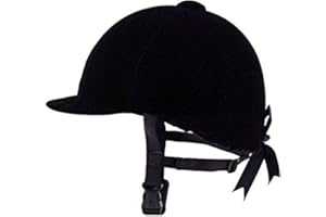 TentHome - Bomba de equitación transpirable, cómoda, de terciopelo negro, mixta (56 cm)