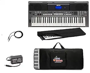 Standzo keyboard PSR-I400, 61-Keys Touch Sensitive Keyboard with Adaptor, Padded Carry Bag, Dust Cover and Jack Cable