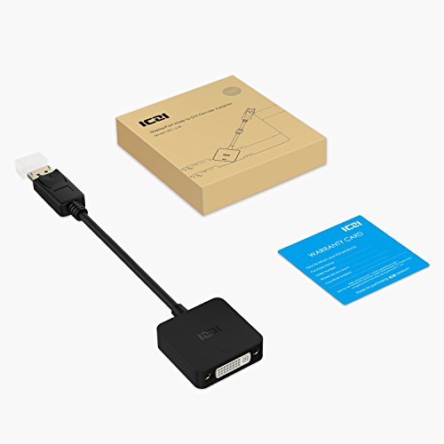 ICZI DisplayPort (DP) auf DVI Adapter mit anti-interference magnetischer ring, vergoldet Stecker, 1080P, Konverter Male zu Female für Grafikkarten, PC und Apple und Mehr (Schwarz) - 7